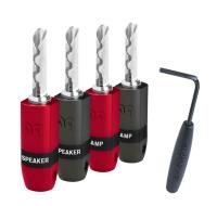 AudioQuest SureGrip 300 Silver Banana Plug - 4 Pack